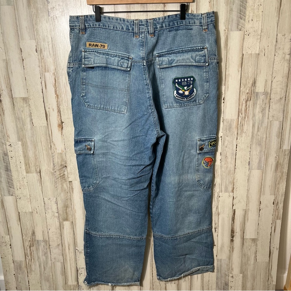Vintage Y2K Patch Skater Loose Cargo Retro Jeans Mens Size 40 x 29 - Picture 7 of 10